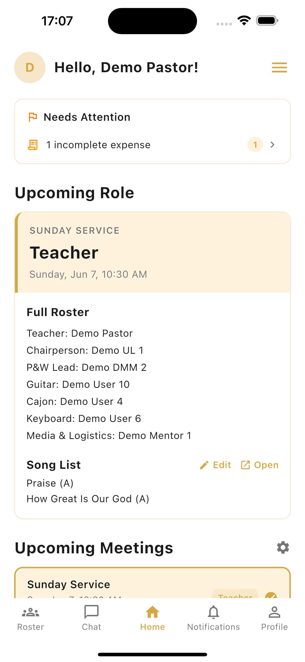 Avodah roster dashboard screenshot